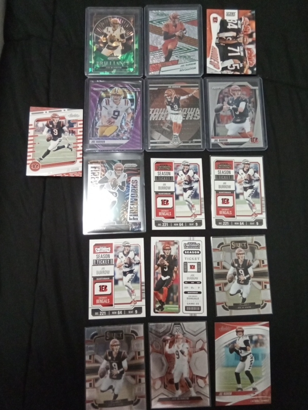 Panini Joe Burrow Card Lot - Black, White, Red